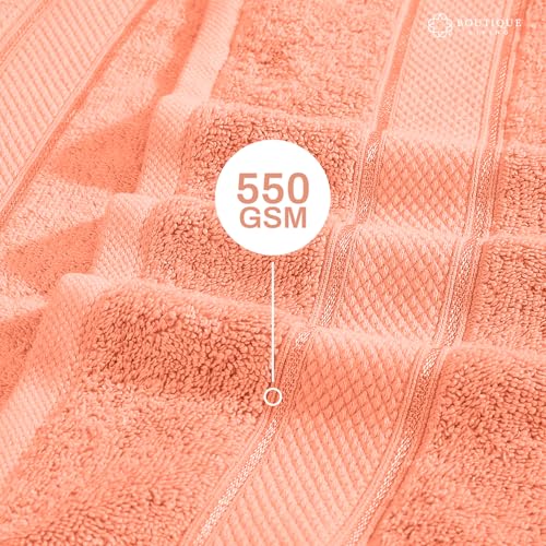 Image of BOUTIQUE LIVING Luxe Loom 100% Cotton 550 GSM Peach Hand Towels - Pack of 2