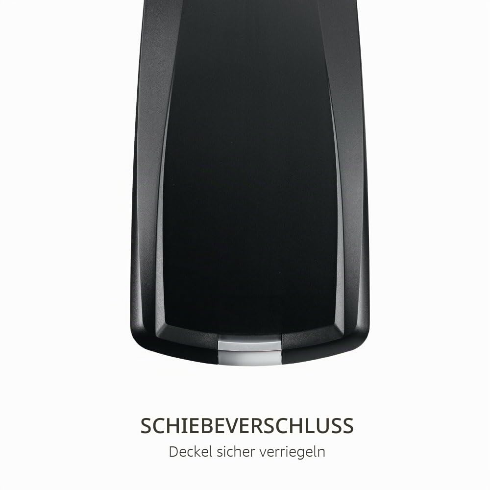 simplehuman CW1361 40 Liter, schmaler Treteimer, Mülleimer Küche, Abfalleimer, Mülltrennsystem, Mülltrennung, Recycling, schwarzer Kunststoff, Schwarz