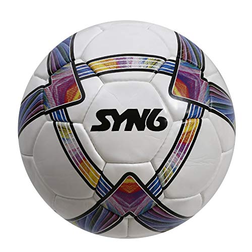 SYN6 Match Football, Built with Microfiber PU and Laminated with Exclusive 5 Layers of Polyester Cotton, Size 5