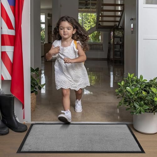 FB FunkyBuys Washable Dirt Trapper Door Mats Indoor & Outdoor, Heavy Duty Non Slip Doormats, Rubber Backed Floor Mat - Image 2