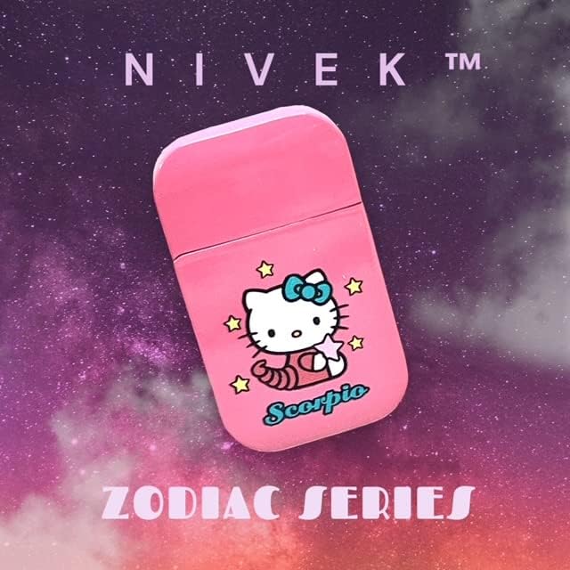 Miniatura 3 de NIVEK Kitty Cat Encendedor Y2k 12 Consetelaciones Horóscopo Astrología Zodiaco Signos de nacimiento Pretty Pink Flame Kawaii Coleccionable Japonés