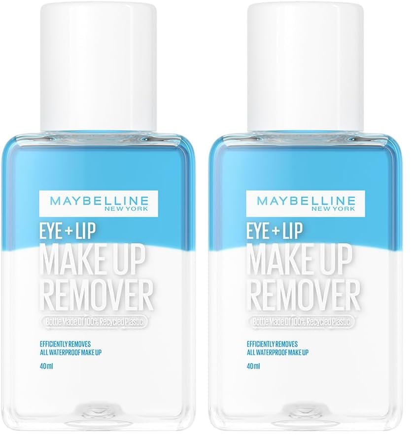 Image of Maybelline New York Eye + Lip Makeup Remover, Bi-phase (Pack of 2)