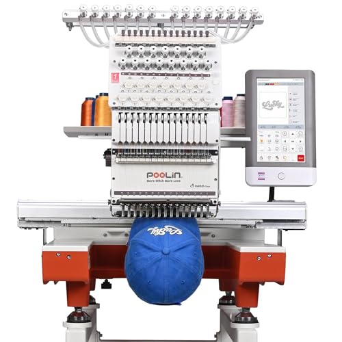 Poolin EOX 15 Needle Embroidery Machine for Business,20'x14'...