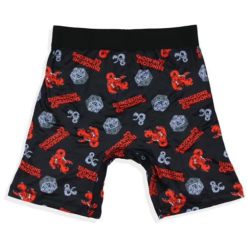 INTIMO Dungeons and Dragons Men's D20 Dice and D&D Logo Adult Boxer Briefs Long Leg Underwear4