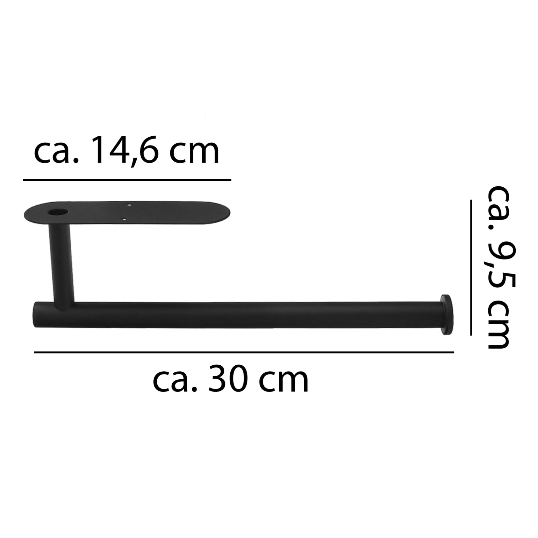 VonBueren Portarotolo Da Cucina | Senza Foratura | Montaggio Sotto Mobile O A Parete | Nero | Organizzatore Carta - Foto 6