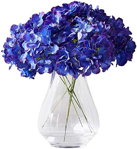 Kislohum Artificial Hydrangea Flower 10 Heads Lavender Hydrangea Silk Flowers Head for Wedding Centerpieces Bouquets DIY Floral Decor Home Decoration with Long Stems