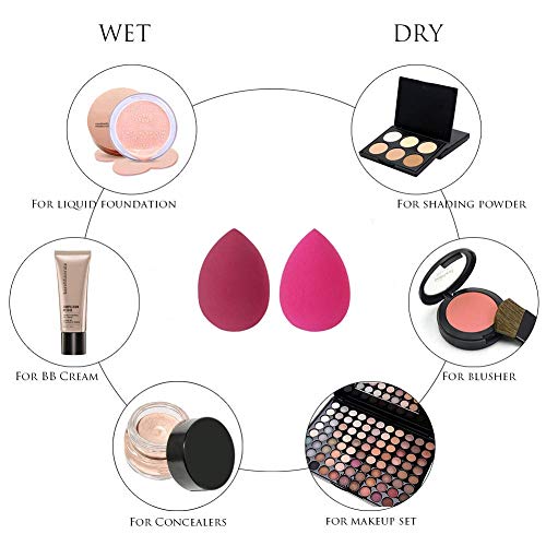 Image of MAYU 2PCS Multicolor Makeup Sponges Set Blender Beauty Cosmetics Tool Flawless Facial Powder Puff Foundation Sponge
