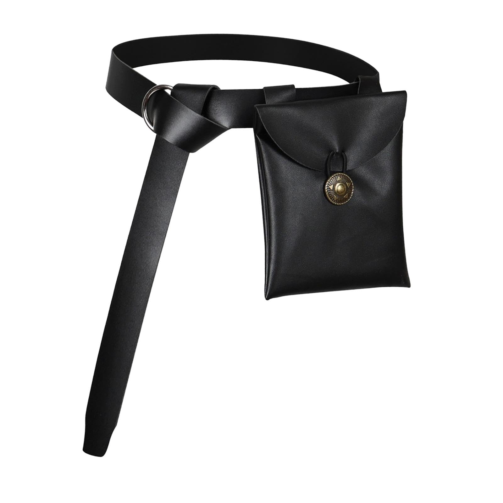 NIVAA Medieval Belt Pouch Retro Style Cosplay Game Storage Bag Handmade Fanny Pack black 190 waist bag-image-10