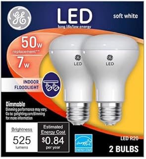 GE Lighting 93116048 LED Directional Light Bulb, R20, Soft White, Clear Bulb, 525 Lumens, 7-Watt, 2-Pk. - Quantity 1
