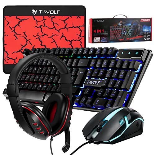 Kit Gaming: Teclado y mouse para juegos, alfombrilla de...