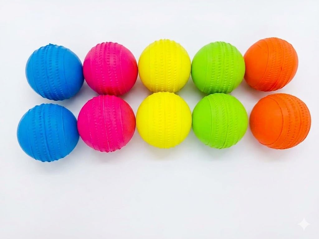Durable Multi-Color Rubber Stumper Cricket Ball – Standard Size Practice Ball with Superior Grip, High Bounce & Lightweight Design for Adults and Kids-image-45
