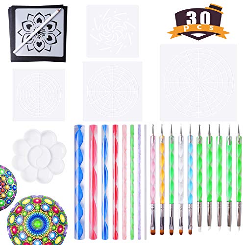 Mandala Tools for Painting Rocks Mandala Painting Dotting Stencil Dot Mandala Kit 30 PCS