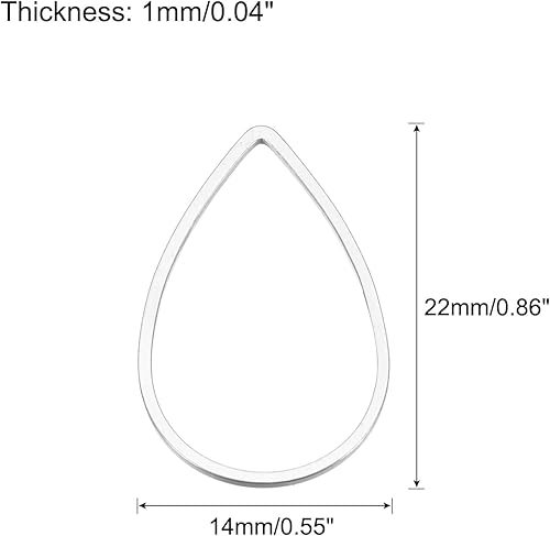 Miniatura 2 de MECCANIXITY Enlace de aro con cuentas de lágrima, bisel abierto hueco para la fabricación de joyas de aretes