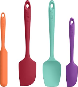 U-Taste Silicone Spatula Set 600F High Heat Resistant, 4-Pcs, Multicolor