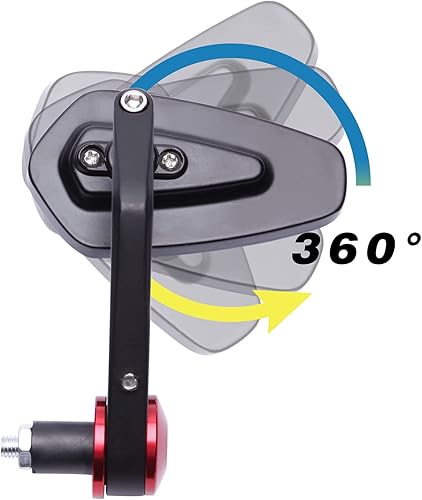 Miniatura 6 de Espejo lateral universal negro para motocicleta, compatible con Honda Scooter Suzuki, Yamaha Kawasaki Victory Harley Davidson (flecha roja)