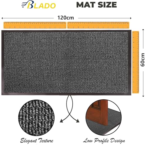 BLADO Washable Door Mats Indoor & Outdoor, Non-Slippery Heavy Duty Doormats, Stylish & Large Rubber Door Mat - Image 2