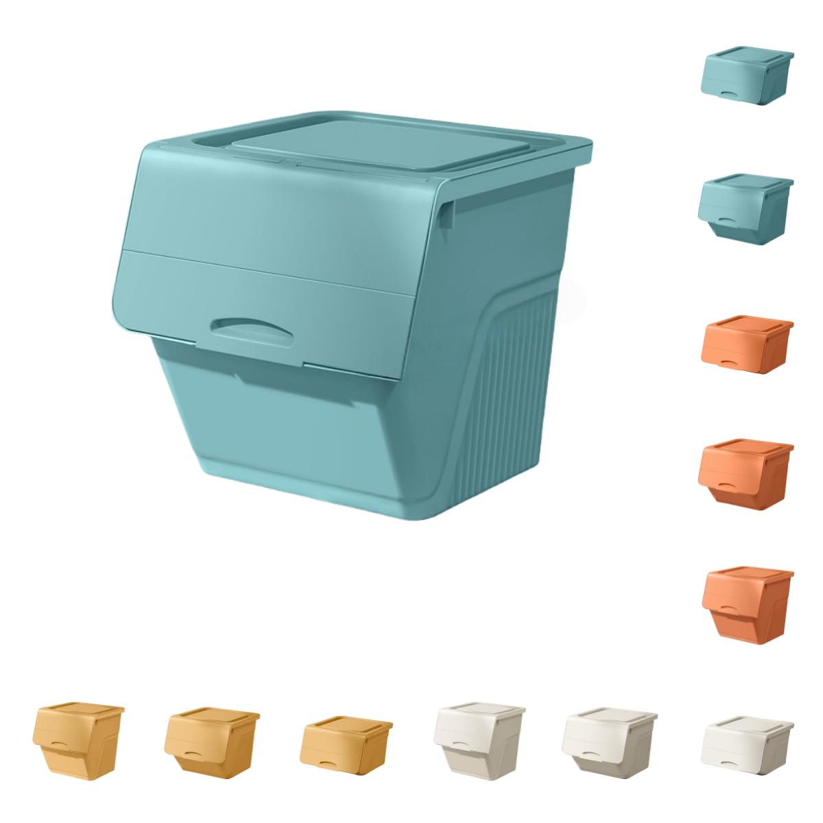 Amazon｜SJGEIDM 収納ボックス フロントオープン 蓋付き マルチカラー