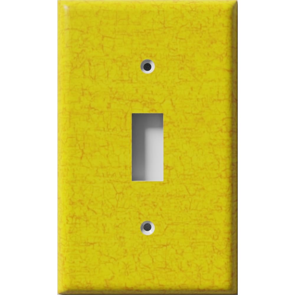Decorative Light Switch Cover Plate by SnazzySwitch - Cracked Yellow - Single Toggle Wall Plate