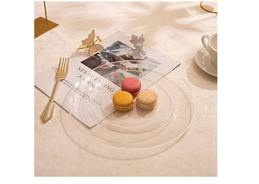 Amazon.co.jp: 7.5 .25 インチ硬質プラスチック使い捨て透明白皿