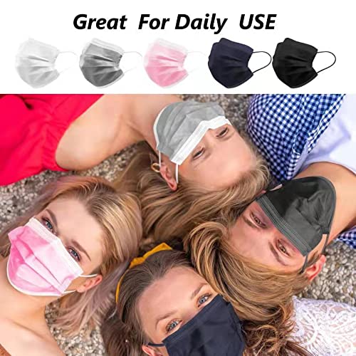 Magicare Multicolor Face Masks Disposable - 5 Colored Masks (Black, Pink, Gray, White, Navy Blue) - Adult Disposable Face Masks For Women And Men - Soft, Comfortable, Breathable Face Masks- 5 Colorful Mask Options In Packs Of 10 (50Ct Box) #TOP2