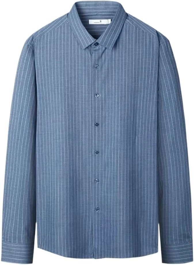 Vertical Striped Long-Sleeved Shirt Men's Fall Casual Light Business Versatile Men's Shirts