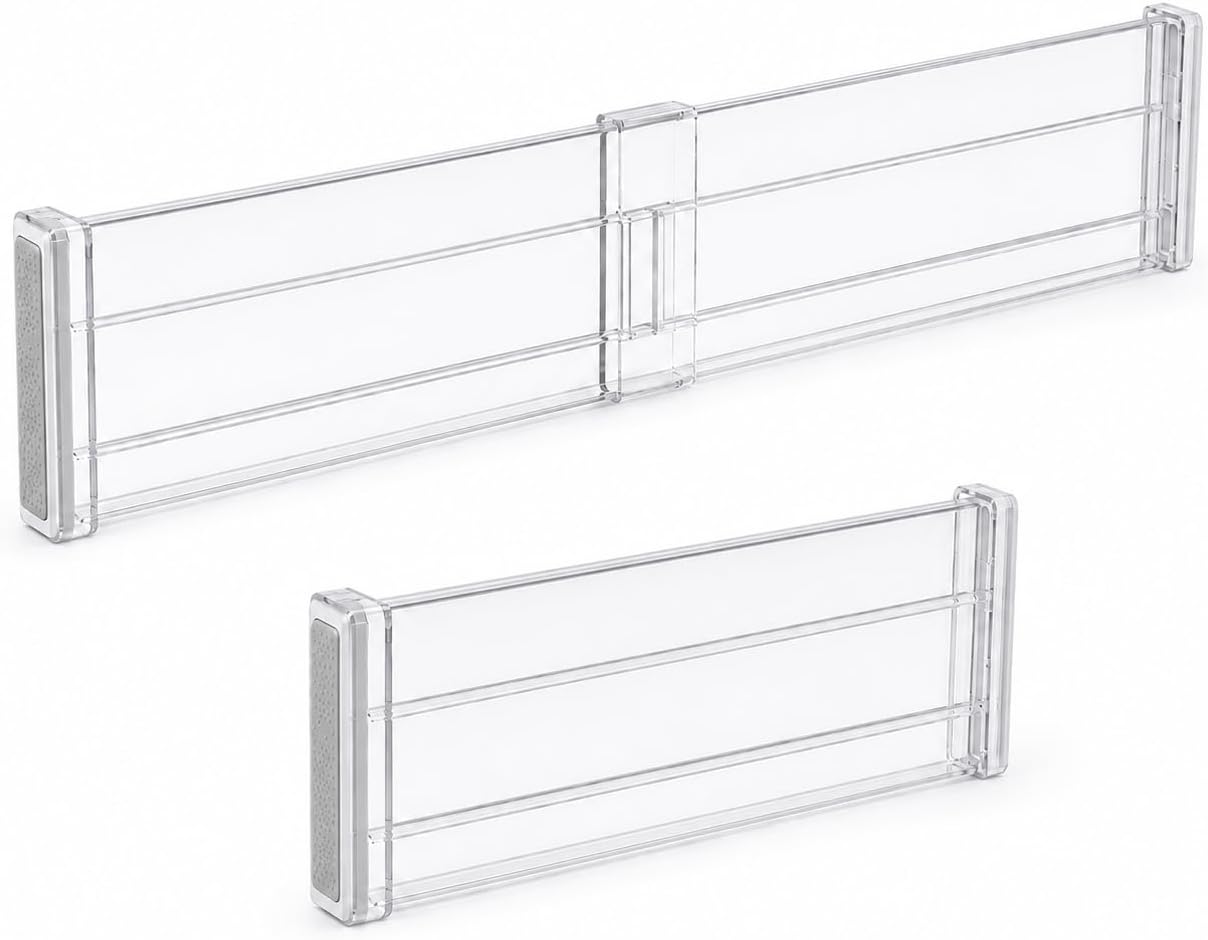 Expandable Clear Plastic Drawer Dividers, Drawer Separators Organizer,6