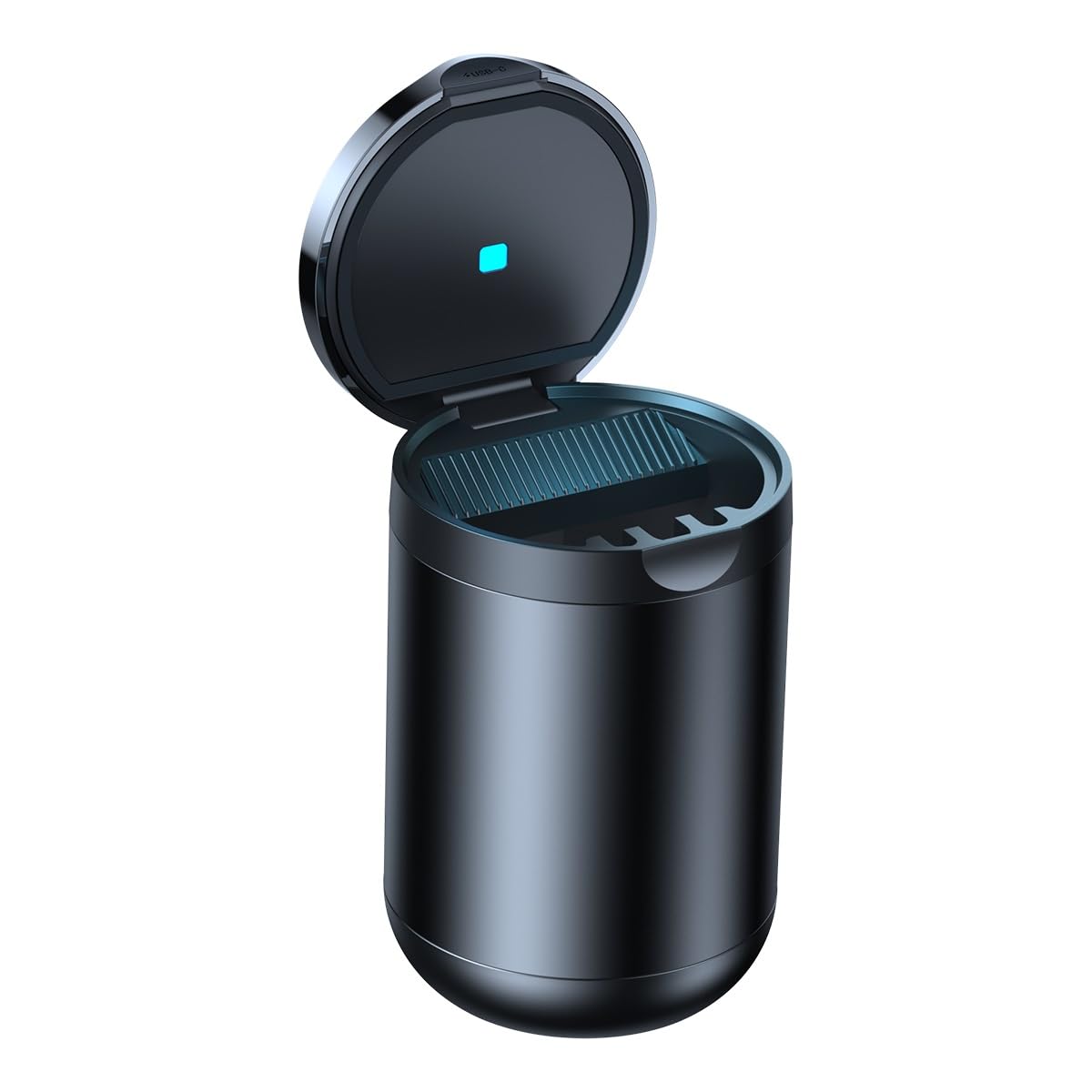 Baseus Premium Portable Ashtray with Ambient LED Light and Lid, Aluminium alloy Cigarette Ashtray for Vehicles Cup Holder Car Accessories or Indoor Outdoor Travel Use (Black)