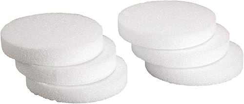 Hygloss Productos Discos de espuma - Espuma artesanal (XPS) para proyectos, artes y manualidades, 6" x 1" círculos, blanco, 12 piezas