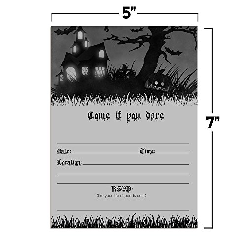 Invitaciones para fiesta de Halloween infantiles tarjetas con sobres blancos 20 unidades 5