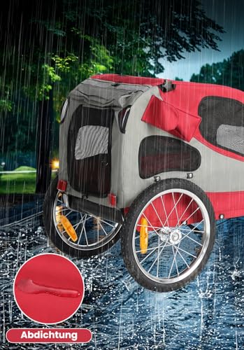 SEPNINE® Fahrradanhänger für Hunde, Hundeanhänger für Fahrrad - faltbar, mit Sicherheitsreflektoren, Aufbewahrungstasche, eingebauten Polstern und Sicherheitsseilen, maximale Tragfähigkeit 30 kg
