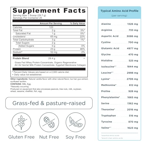 Ancient Nutrition Grass Fed Whey Protein, Collagen Peptides, Vanilla - image 9