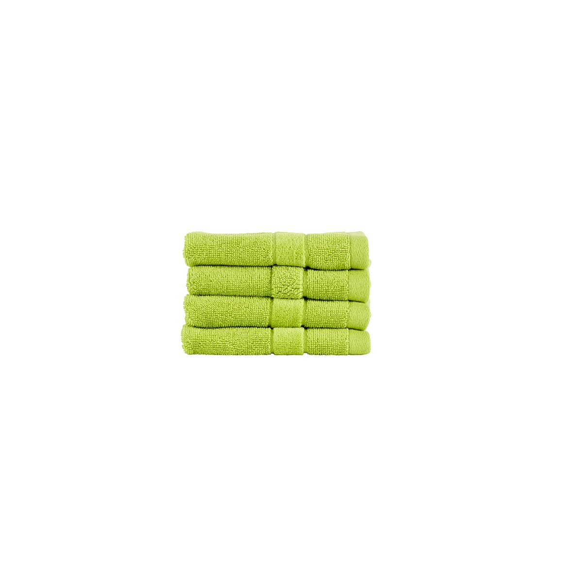 Christy Prism Face Cloth Set | 4 pieces | Vibrant Colours | 100% Turkish Cotton | Super Soft and Fluffy | Quick Dry | Mojito Light Green — image 1