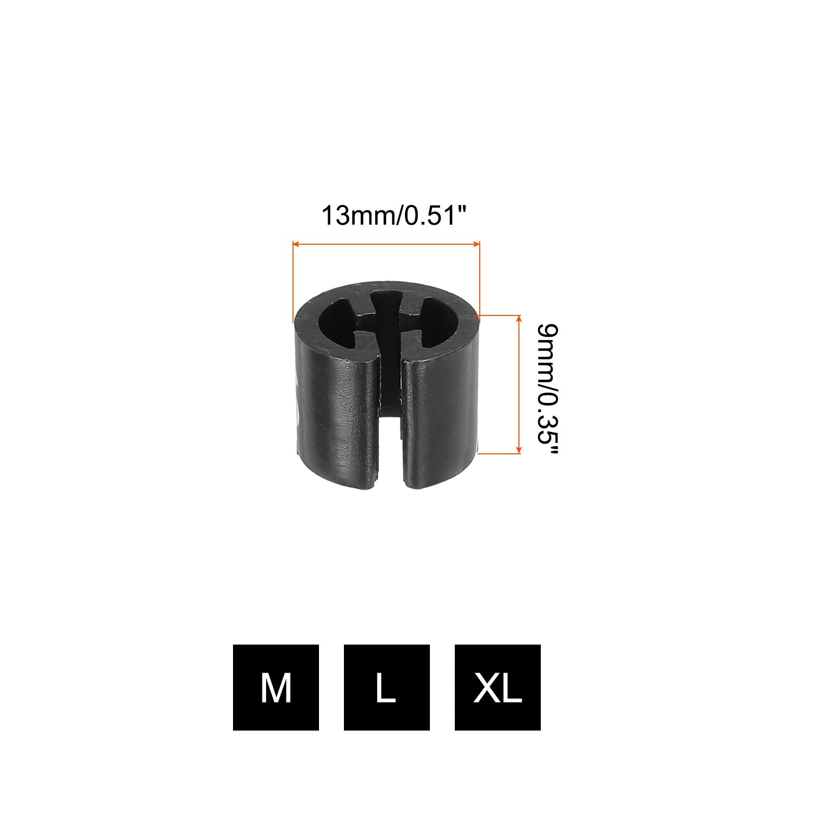 PATIKIL Clothes Hanger Marker S/M/L/XL Size Fit Hanger Rod for Garment Color Coding Black Pack of 100, Black,white - Image 2