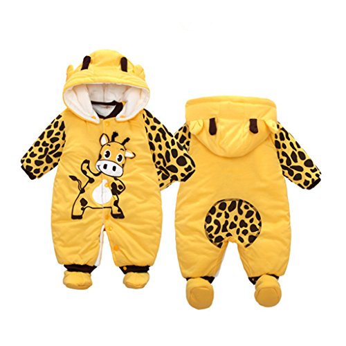 GudeHome Bebé muchachos de las niñas mameluco Recién nacido espesar Traje para la nieve Otoño invierno Infantil Buzos Equipar, 6-9 Meses