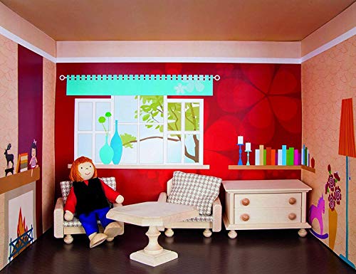 Rulke Rulke22878 - Casa de muñecas con Estante para Sala de Estar