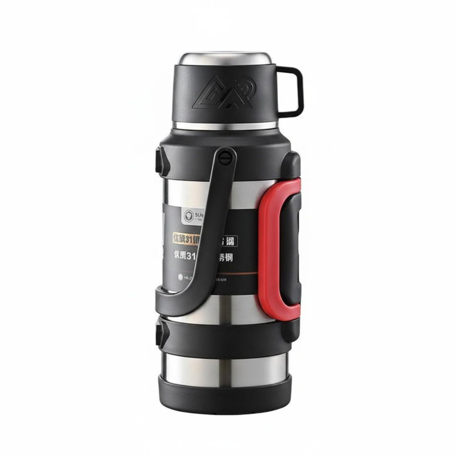 Borraccia Termica Grande Capacità A Prova di Perdite Borraccia Sottovuoto Grande Capacità Coperchio-Tazza Bottiglia Termica Portatile per Viaggio, Colore Acciaio, 1700ml