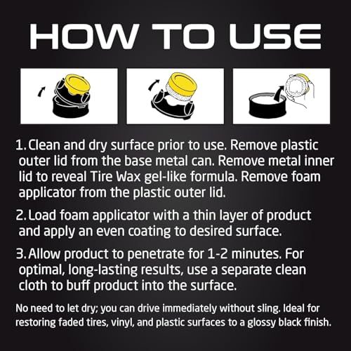 image for Formula 1 Tire Wax - Long Lasting Tire Gel for Black Glossy Tires, Wat