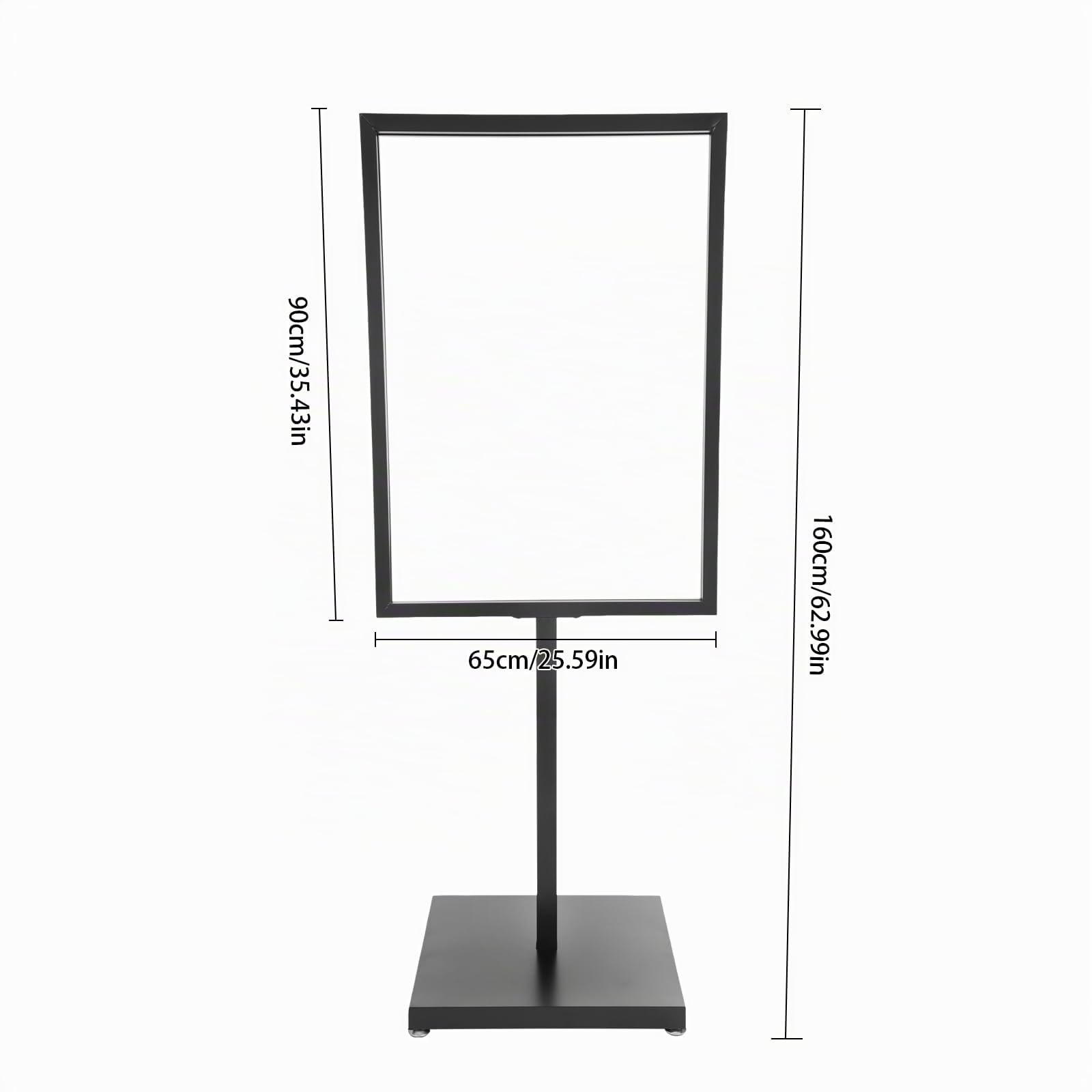 Espositore pubblicitario in ferro, 65 x 90 x 160 cm, per interni ed esterni, nero