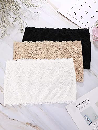 BOAO 3 Corsages Ceinturés en Dentelle sans Bretelles (Jeu de Couleur 1, Taille M) – vue 6