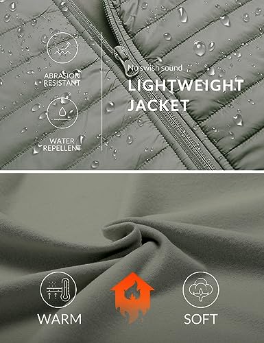 baleaf Men's Running Jacket Lightweight Thumble Hole Warm Up Puffer Jacket Hybrid Thermal Coat Insulated Hiking Golf3