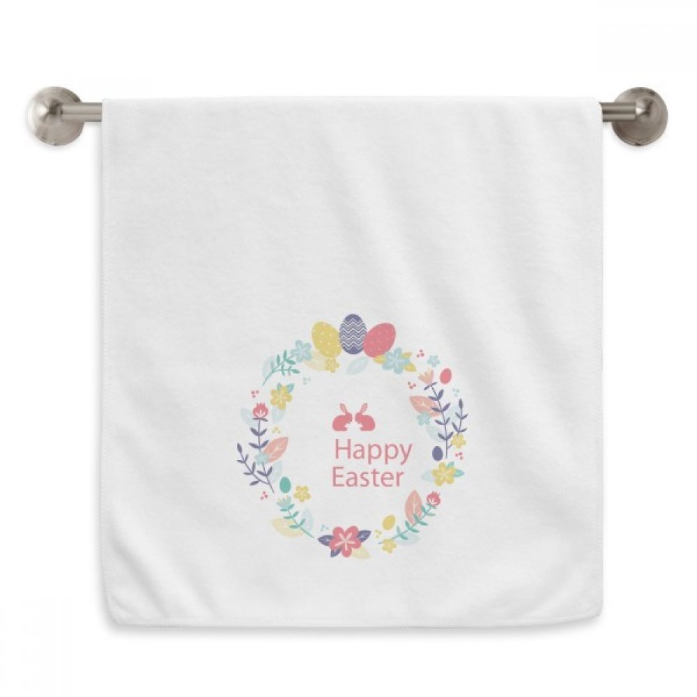 Serviette de fête de Pâques blanche motif feuilles de fleur religion 13x29 pouces