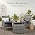 Best Choice Products 28in Gas Fire Pit Table, 50,000 BTU Outdoor Wicker Patio Propane Firepit w/Faux Wood Tabletop, Clear Glass Rocks, Cover, Hideaway Tank Holder, Lid - Ash Gray
