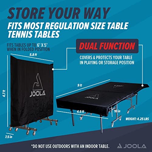JOOLA Outdoor Ping Pong Table Cover Fits Both Folding Tables & Flat Tables -Heavy Duty Waterproof Cover with PVC Coating- Dual Function, Fits 9x5 Tables in Upright or Down Positions, Indoor & Outside - Image 3