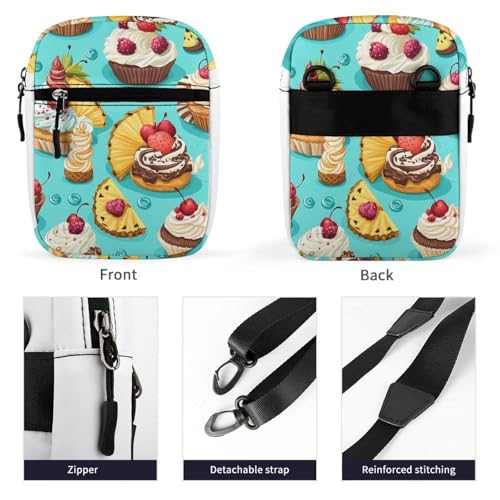 Colorful Cupcakes Cakes Women's Cute Small Mini Crossbody Bag Top Zip Sling Square Shoulder Bags3