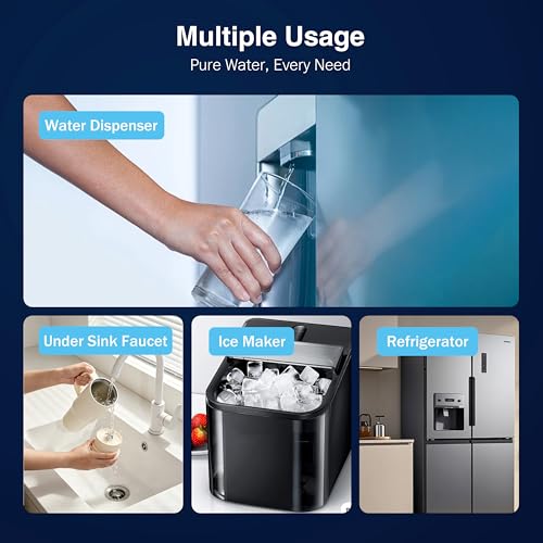 Frizzlife Inline Water Filter System for Fridge, Ice Maker, Under Sink, Certified 0.5 Micron Reduces Chlorine, Lead, Long Lasting, Compression Brass Fittings Fits for Copper Tubing, MS99 - image 7