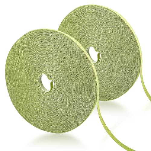 Magrimaxio 40m Pflanzenbinder Grün 10mm, Pflanzen Klettband Kabelbinder Wiederverschließbar, Pflanzenband Wetterfeste Klettbandrolle, Pflanzen Befestigung Kabelbinder zum Festbinden von Rankhilfe