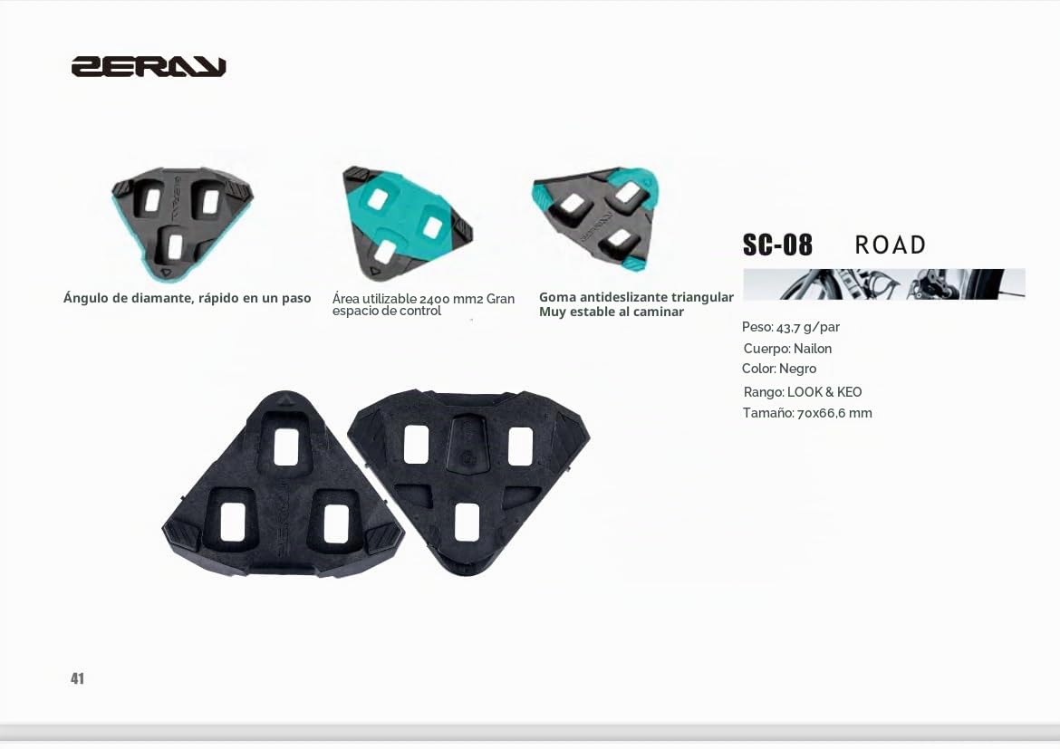 ZERAY ZP-115X – Pedales de Carretera Mixtos 2 en 1 con calas Look KEO | Plataforma + Automáticos | Carbono + Nylon, Rodamientos sellados, 292g/par (Negro)