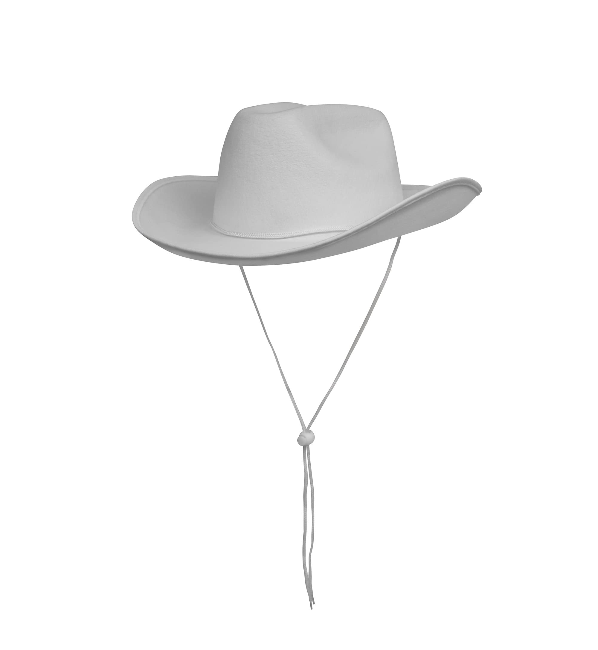 Nicky Bigs Novelties Plain White Cowboy Hat Pack of 2 - White Cowboy Hats for Women and Men- Felt Cowgirl Hat for Adults - Western Party Dress Up Accessories