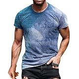 Herren Flanellhemden Bluse Herren Top Ausschnitt Runde Kurze Sommer Bedruckte Ärmel 3D-lässige Herren-T-Shirt Bluse Herren Hemd Streifen