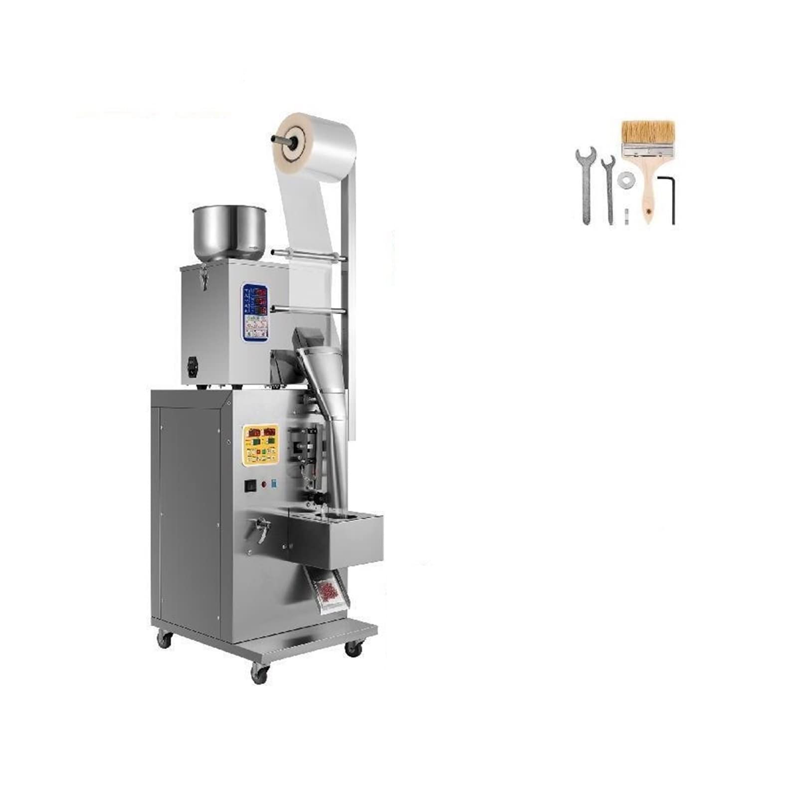 Máquina de llenado de polvo 1-3000g Relleno de pesaje de embalaje de polvo de partículas completamente automático for la industria de materiales secos y móviles Resistente y duradero(1-200 g)